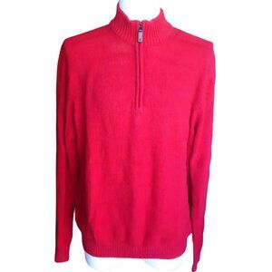 IZOD SZ L 1/4 Zip Mock Neck Red Men's Sweater